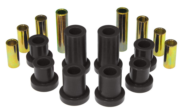Prothane 07-14 Chevy Silverado 2/4wd Upper/Lower Front Control Arm Bushings - Black - Bull Strap