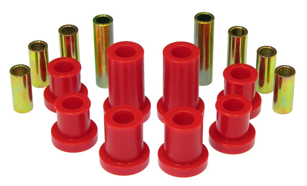 Prothane 07-14 Chevy Silverado 2/4wd Upper/Lower Front Control Arm Bushings - Red - Bull Strap