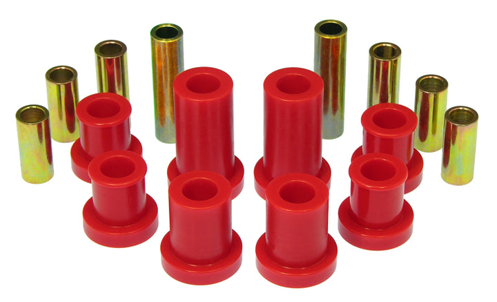 Prothane 07-14 Chevy Silverado 2/4wd Upper/Lower Front Control Arm Bushings - Red - Bull Strap