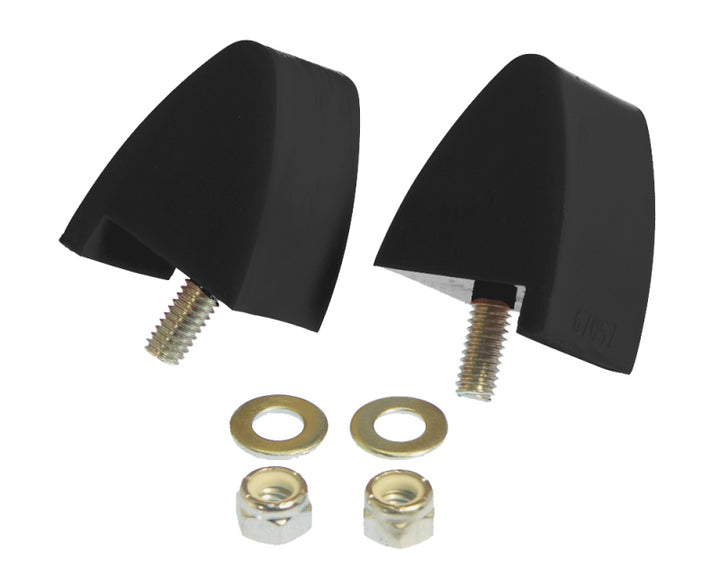 Prothane 64-73 Ford Mustang Front Bump Stops - Black - Bull Strap