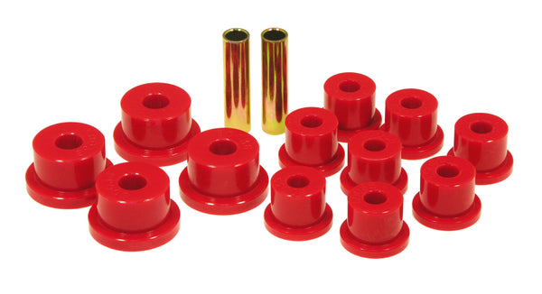 Prothane 85-88 Suzuki Samurai Spring & Shackle Bushings (OEM Shackles) - Red - Bull Strap
