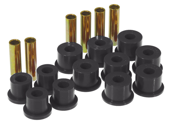 Prothane 88-98 GM 2/4wd Rear Spring & Shackle Bushings - Black - Bull Strap