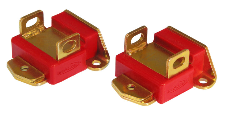 Prothane GM Motor Mounts - Type A Short - Red - Bull Strap