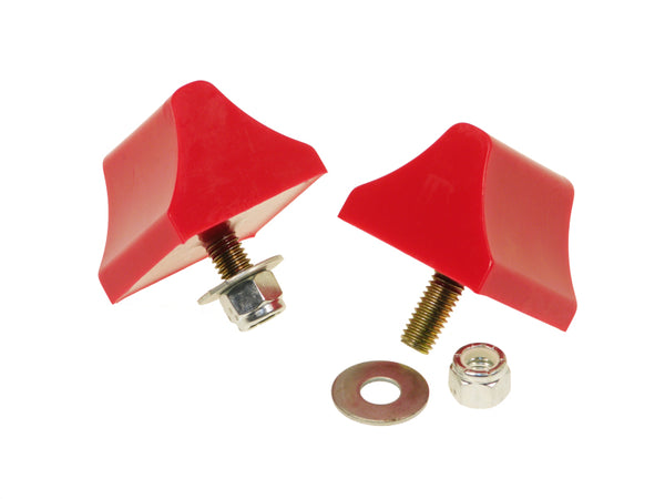 Prothane Universal Bump Stop 1-3/8 X 2 X 2-1/4 Wedge - Red - Bull Strap