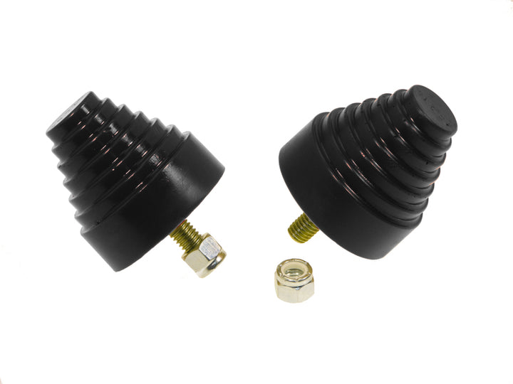 Prothane Universal Bump Stop 2-1/4X2-1/4 Cone w/Stp - Black - Bull Strap