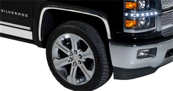 Putco 14-15 Chevy Silverado LD - Full Stainless Steel Fender Trim - Bull Strap