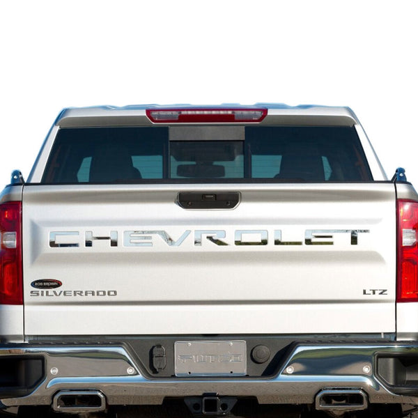 Putco 19-20 Chevy Silverado 1500 - Stainless Steel Tailgate Letters CHEVROLET Chevrolet Letters - Bull Strap