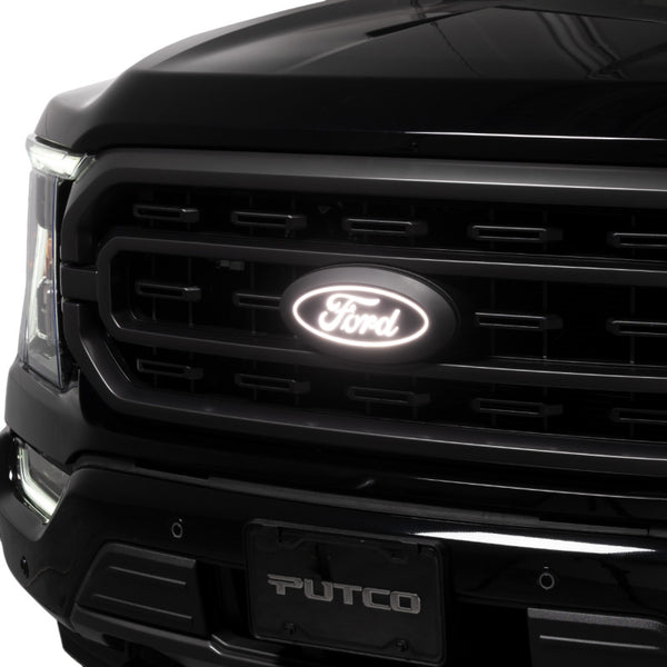 Putco 2023 Ford F-150 Front Luminix Ford LED Emblem - w/Camera CutOut w/o Spray Washer - Bull Strap