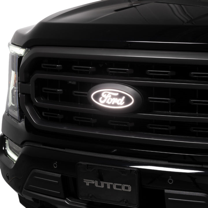 Putco 2023 Ford F-150 Front Luminix Ford LED Emblem - w/Camera CutOut w/o Spray Washer - Bull Strap