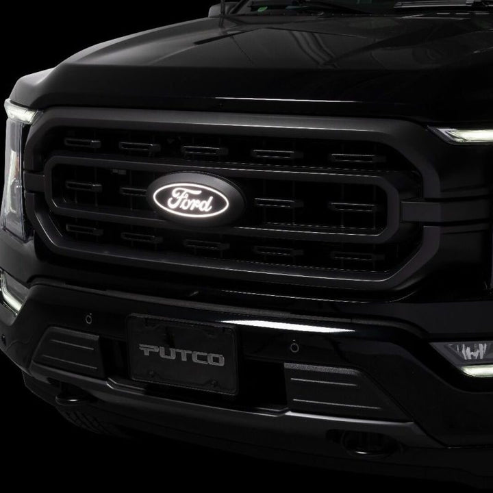 Putco 21-22 Ford F-150 Front Luminix Ford LED Emblem - w/ Camera CutOut - Bull Strap