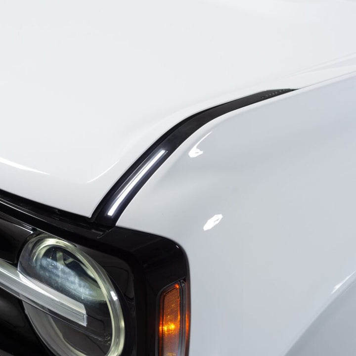 Putco 22-24 Ford Bronco Luminix DRL LED Light Hood Limb Riser (Factory Hood Side Hinge Replacments) - Bull Strap