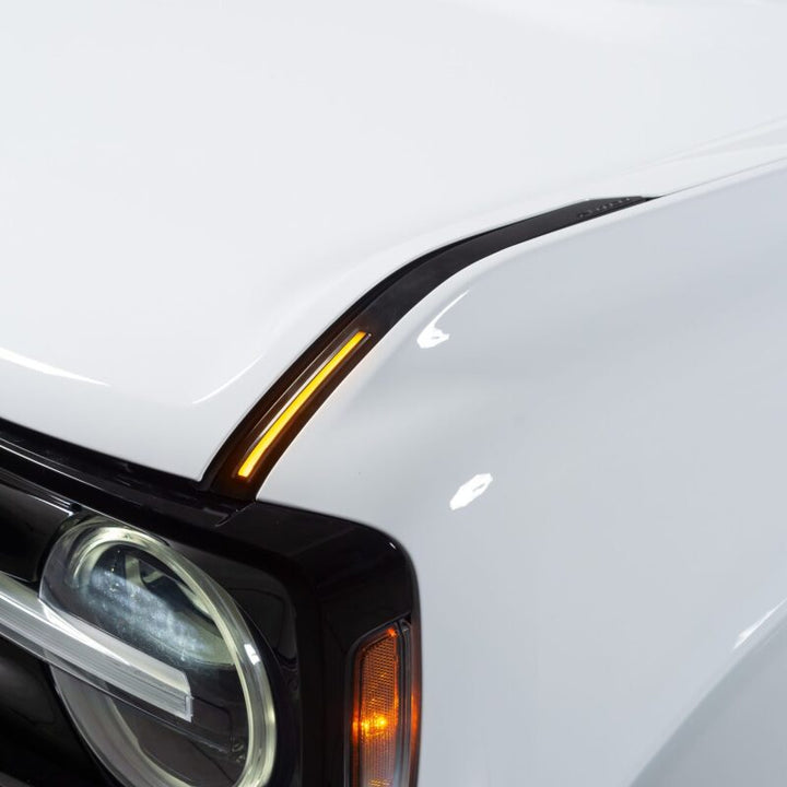 Putco 22-24 Ford Bronco Luminix DRL LED Light Hood Limb Riser (Factory Hood Side Hinge Replacments) - Bull Strap