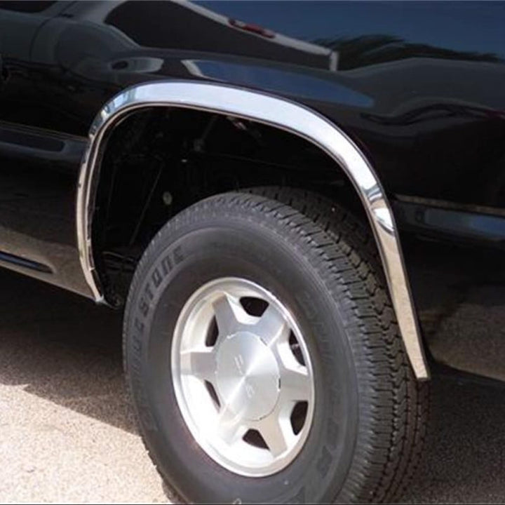 Putco 88-98 Chevrolet CK / Silverado (Incl Sportside) - Full w/o Flares Stainless Steel Fender Trim - Bull Strap