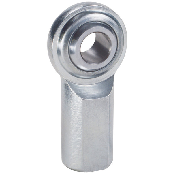 QA1 C Series 2-Pc Rod End - Female/Right Hand - .375in Bore x 3/8-24 - Carbon Steel - Bull Strap