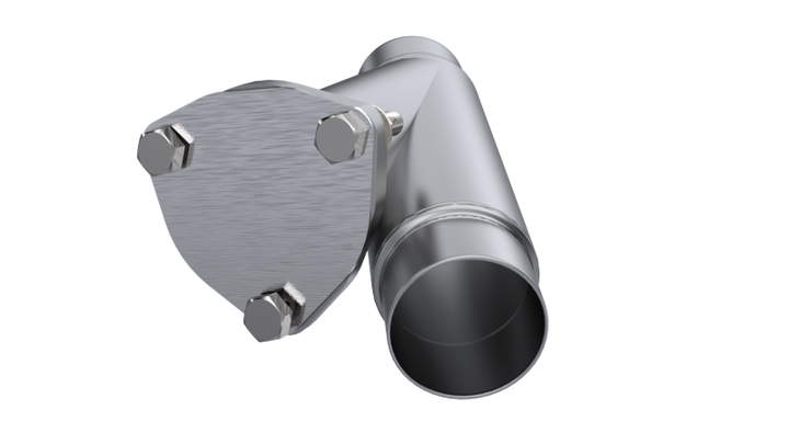 QTP 2.25in Weld-On QTEC Exhaust Cutout Y-Pipe - Bull Strap