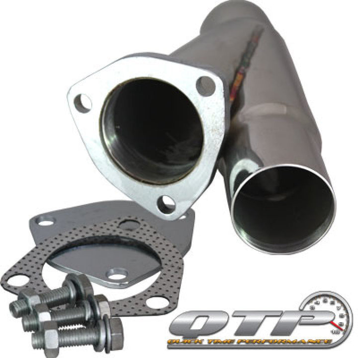 QTP 2.25in Weld-On QTEC Exhaust Cutout Y-Pipe - Bull Strap