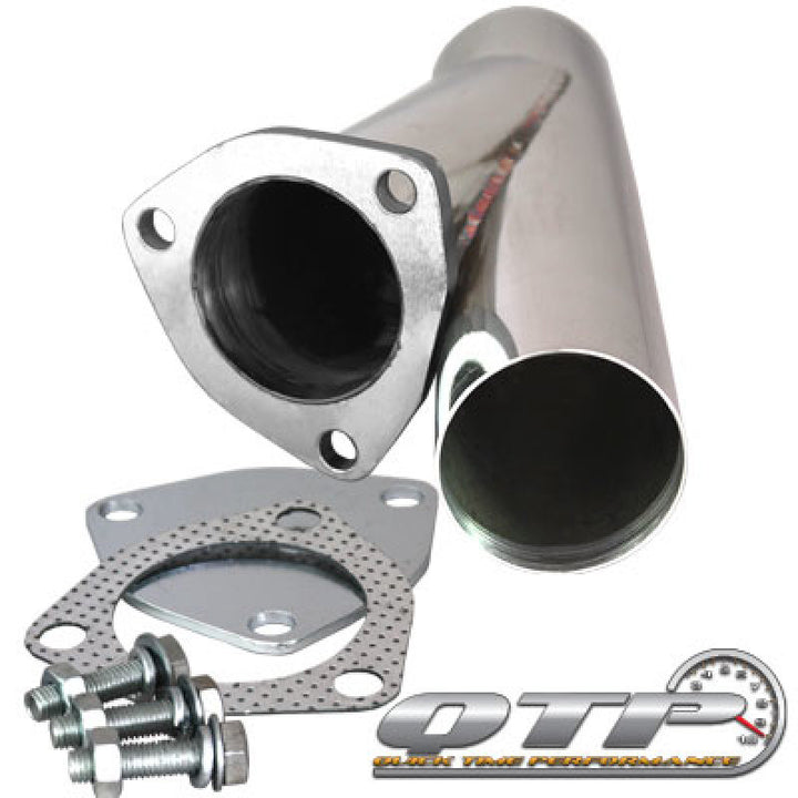 QTP 2.5in Weld-On QTEC Exhaust Cutout Y-Pipe - Bull Strap
