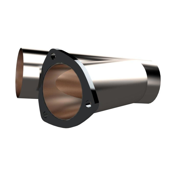 QTP 3.5in Weld-On QTEC Exhaust Cutout Y-Pipe - Bull Strap