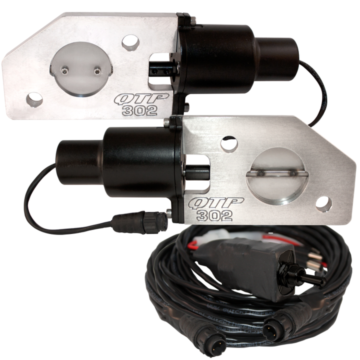 QTP 3in Bolt-On QTEC Electric Cutout Valve - Single - Bull Strap