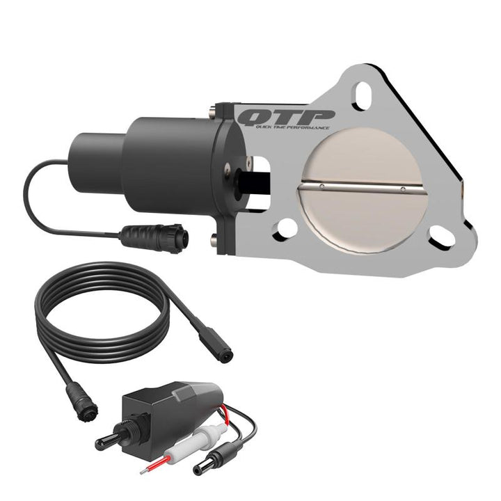 QTP 3in Bolt-On QTEC Electric Cutout Valve - Single - Bull Strap