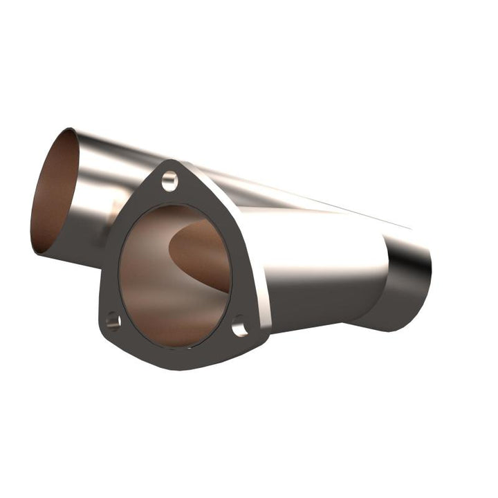 QTP 3in Weld-On QTEC Exhaust Cutout Y-Pipe - Bull Strap