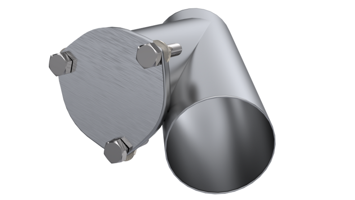 QTP 4in Weld-On QTEC Exhaust Cutout Y-Pipe - Bull Strap
