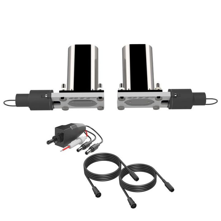 QTP Bolt-On QTEC Dual Low Profile Oval Electric Cutout Valves - Pair - Bull Strap