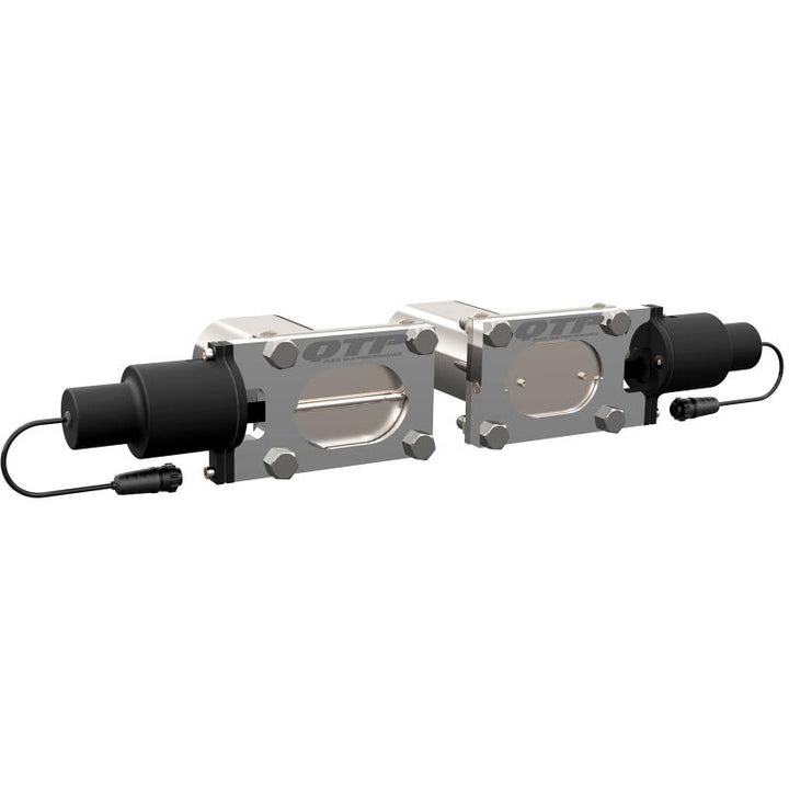 QTP Bolt-On QTEC Dual Low Profile Oval Electric Cutout Valves - Pair - Bull Strap