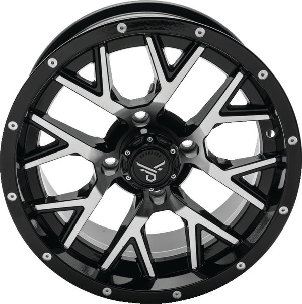 QuadBoss Barbwire 14X7 - 5+2 - 4/110 - Black Machined - Bull Strap