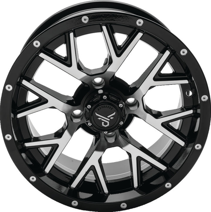 QuadBoss Barbwire 14X7 - 5+2 - 4/110 - Black Machined - Bull Strap