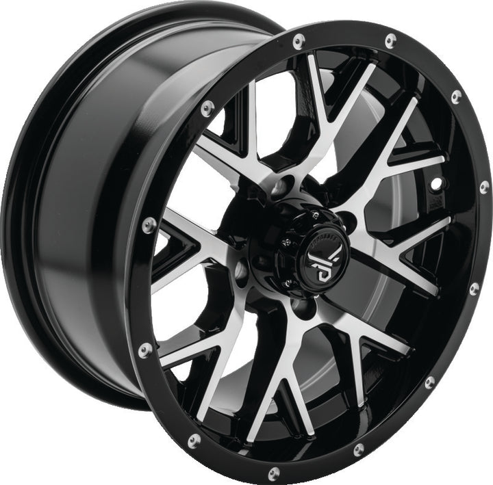 QuadBoss Barbwire 14X7 - 5+2 - 4/110 - Black Machined - Bull Strap