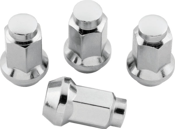 QuadBoss Lug Nuts 3/8in-24 - 14mm-Od - Chrome  - Box of 4 - Bull Strap