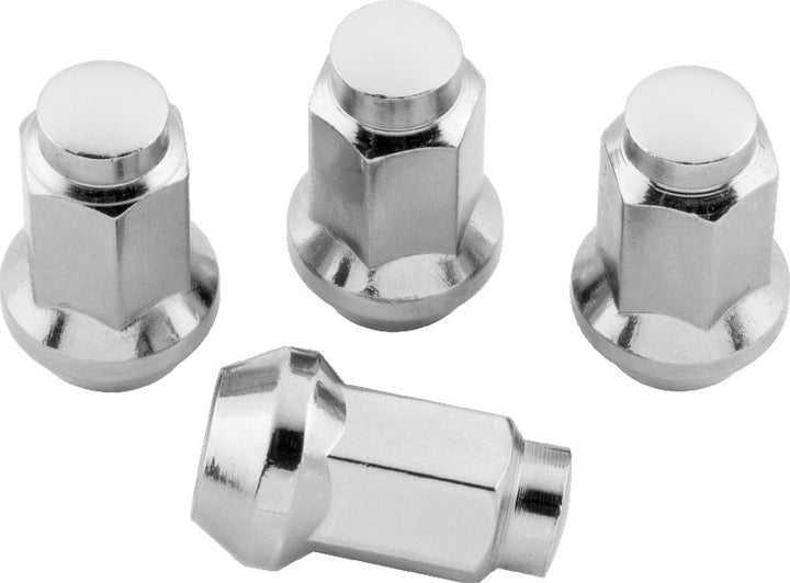 QuadBoss Lug Nuts 3/8in-24 - 14mm-Od - Chrome  - Box of 4 - Bull Strap