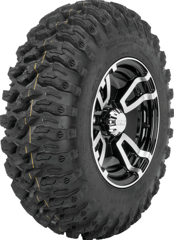 QuadBoss QBT446 Radial Utility Tire - 25x8R12 8Ply - Bull Strap
