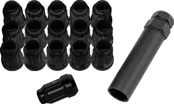 QuadBoss Spline Lug Nuts 12x1.25 - Black - Bull Strap