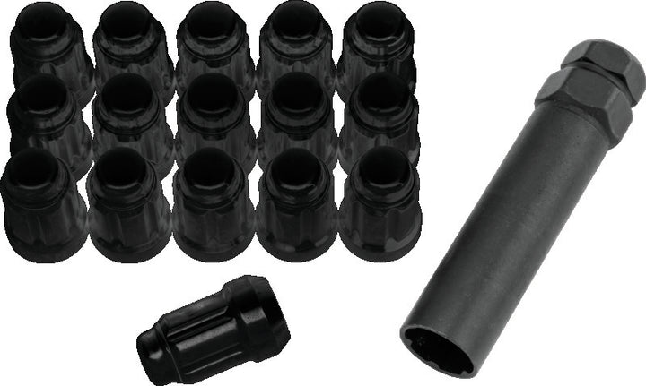 QuadBoss Spline Lug Nuts 12x1.25 - Black - Bull Strap