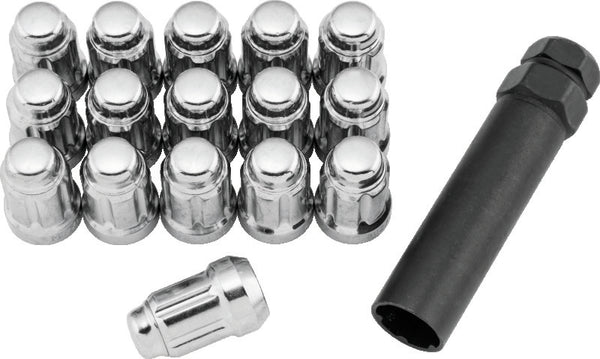 QuadBoss Spline Lug Nuts 12x1.25 - Silver - Bull Strap