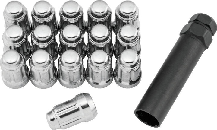 QuadBoss Spline Lug Nuts 12x1.25 - Silver - Bull Strap