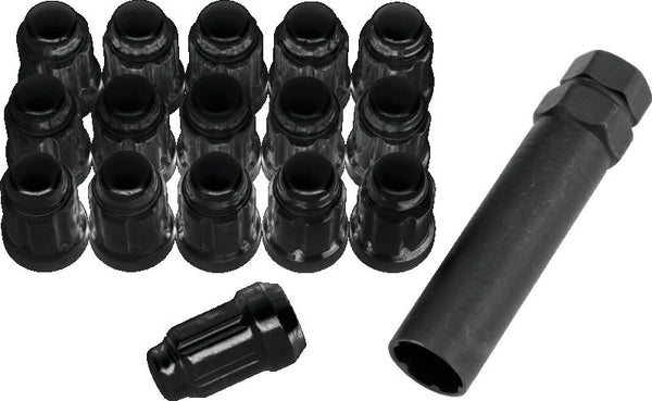 QuadBoss Spline Lug Nuts 12x1.5 - Black - Bull Strap