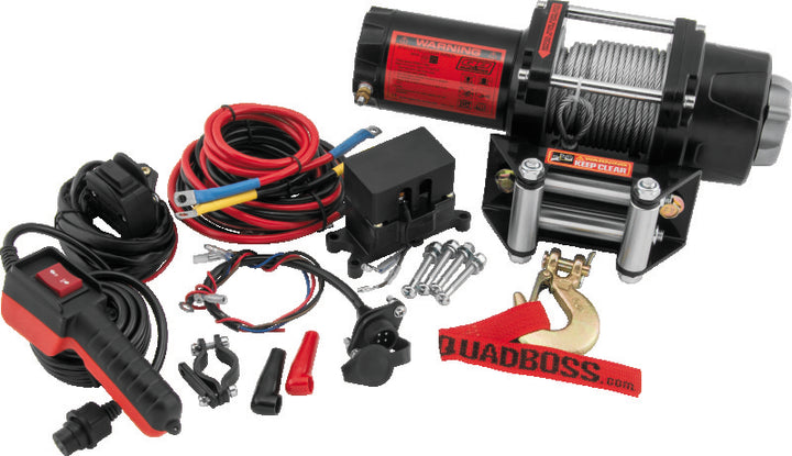 QuadBoss Winch 2500Lb W/Cable - Bull Strap
