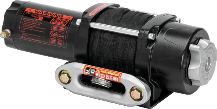 QuadBoss Winch 3500Lb W/Synthetic Rope - Bull Strap