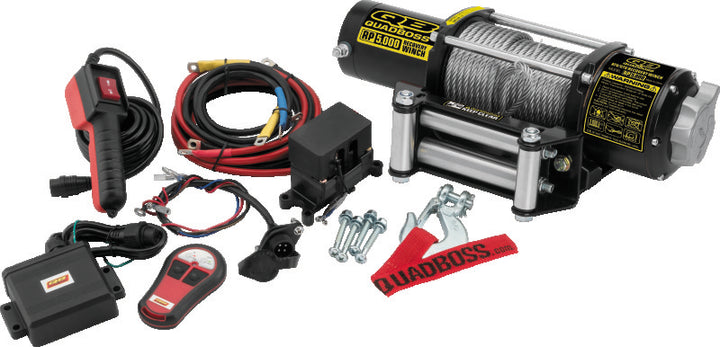 QuadBoss Winch 5000Lb W/ Cable - Bull Strap