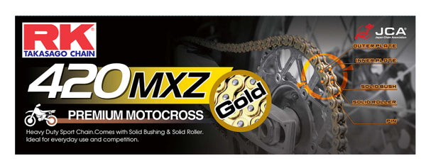 RK Chain GB420MXZ-120 - Gold - Bull Strap