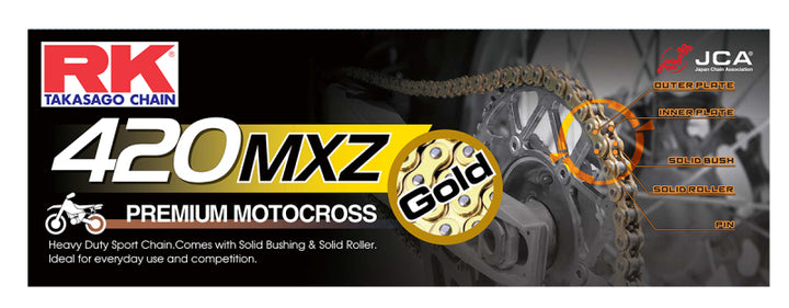 RK Chain GB420MXZ-120 - Gold - Bull Strap