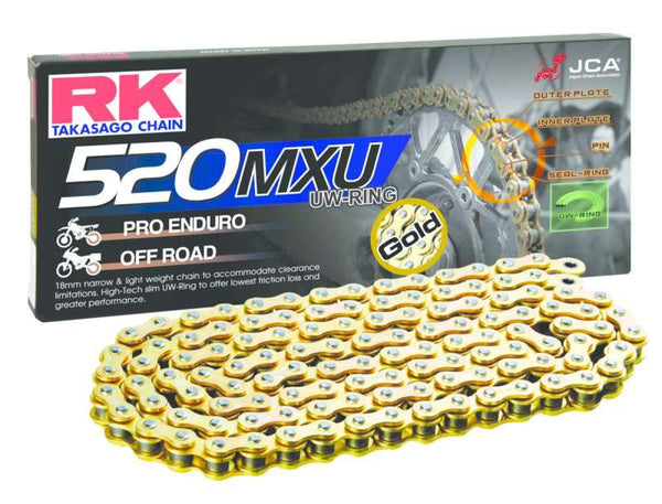 RK Chain GB520MXU-116L UW-Ring - Gold - Bull Strap