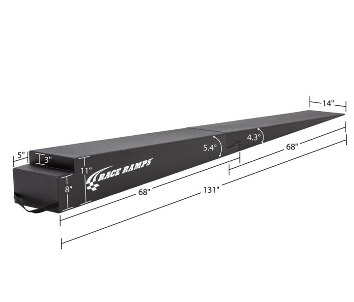 Race Ramps 11in. Two-Piece Trailer Ramps - 5.4 Degree Approach Angle - Bull Strap