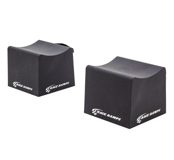Race Ramps 12in. High Supercar Wheel Cribs (Extra Wide) - Bull Strap