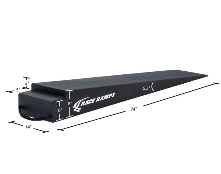 Race Ramps 8in. Extra Long Trailer Ramp - 6.3 Degree Approach Angle - Bull Strap