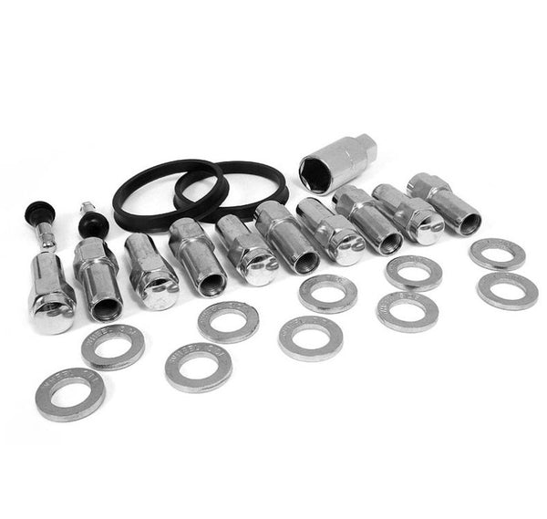 Race Star 14mm x 1.5 Open End 1.38in Shank w/ .875in Head  15+ Mustang Deluxe Lug Kit - 10 PK - Bull Strap