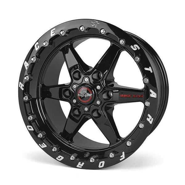 Race Star 93 Truck Star 17x9.50 6x5.50bc 6.125bs Gloss Black Wheel - Single Beadlock - Bull Strap